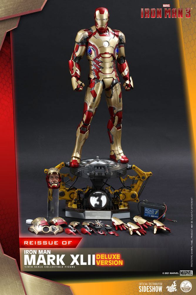 HOT TOYS - Marvel - Iron Man 3 1:4 Action Doll Iron Man Mark XLII DeLuxe Ver QS008