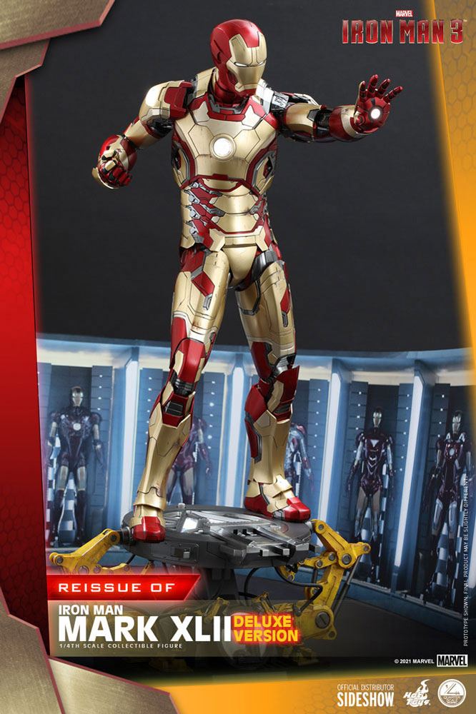 HOT TOYS - Marvel - Iron Man 3 1:4 Action Doll Iron Man Mark XLII DeLuxe Ver QS008