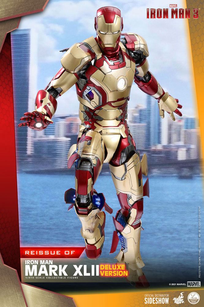 HOT TOYS - Marvel - Iron Man 3 1:4 Action Doll Iron Man Mark XLII DeLuxe Ver QS008