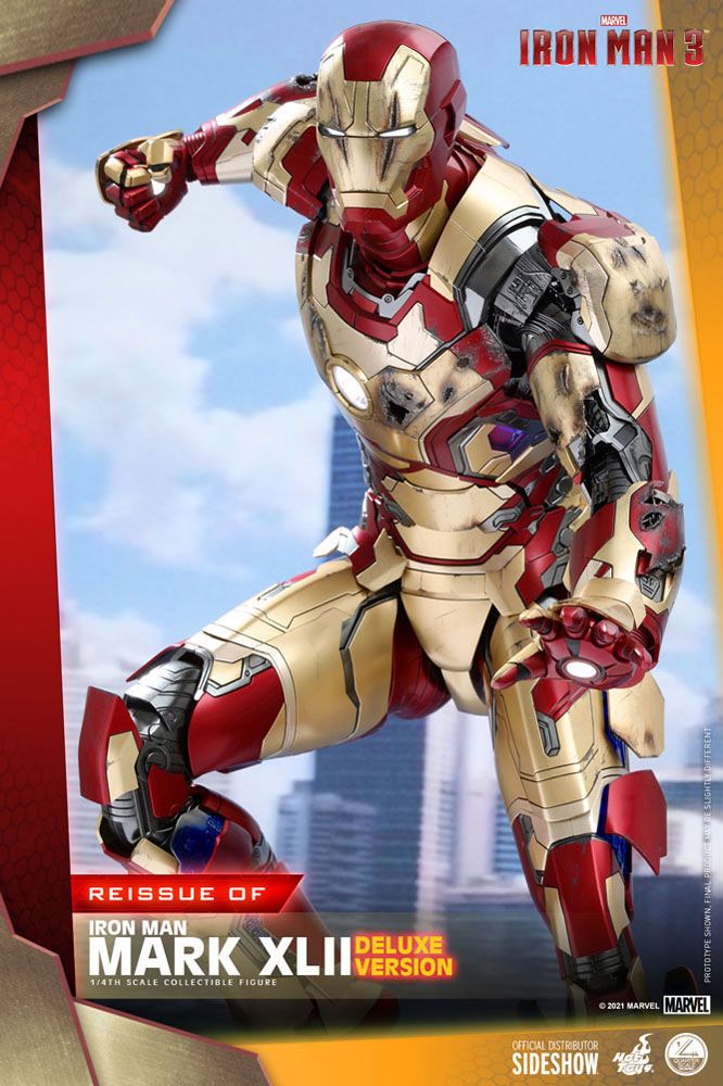 HOT TOYS - Marvel - Iron Man 3 1:4 Action Doll Iron Man Mark XLII DeLuxe Ver QS008