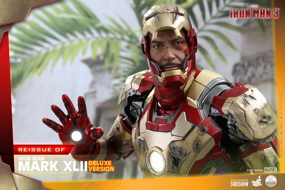 HOT TOYS - Marvel - Iron Man 3 1:4 Action Doll Iron Man Mark XLII DeLuxe Ver QS008