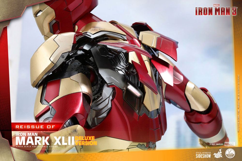 HOT TOYS - Marvel - Iron Man 3 1:4 Action Doll Iron Man Mark XLII DeLuxe Ver QS008