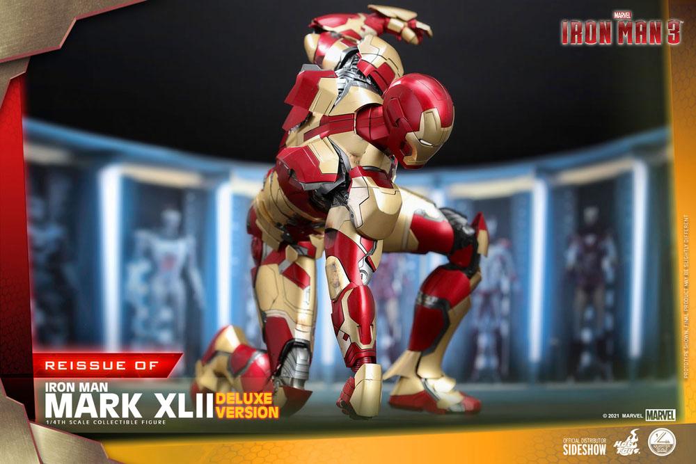 HOT TOYS - Marvel - Iron Man 3 1:4 Action Doll Iron Man Mark XLII DeLuxe Ver QS008