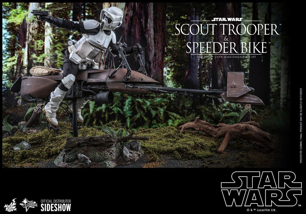 HOT TOYS - Star Wars Episode VI 1:6 Action Doll Scout Trooper & Speeder Bike MMS612