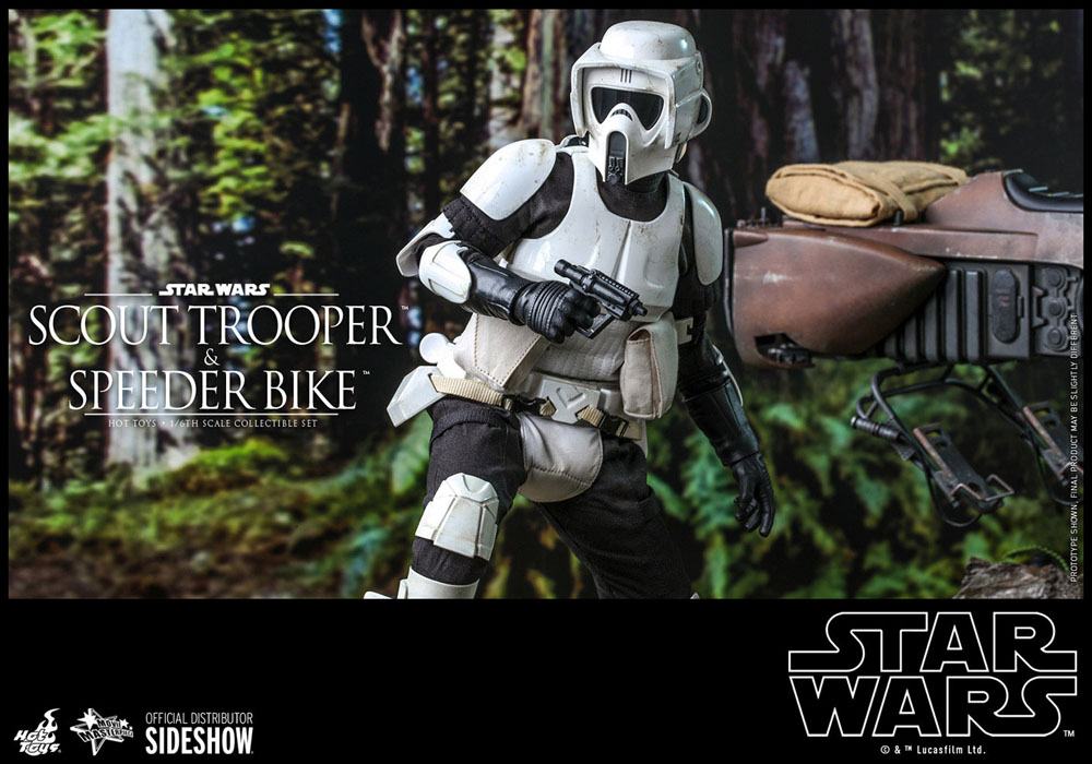 HOT TOYS - Star Wars Episode VI 1:6 Action Doll Scout Trooper & Speeder Bike MMS612