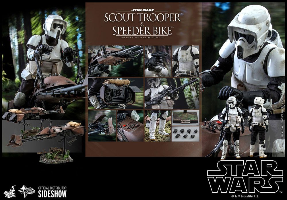 HOT TOYS - Star Wars Episode VI 1:6 Action Doll Scout Trooper & Speeder Bike MMS612