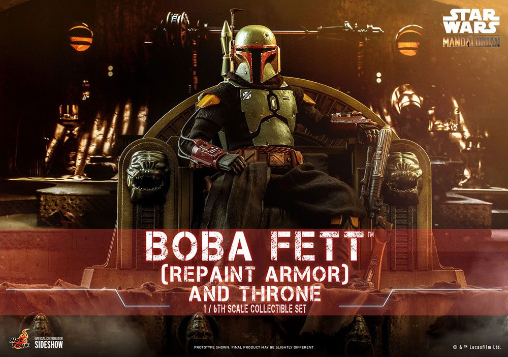 HOT TOYS - Star Wars The Mandalorian 1:6 Action Doll Boba Fett (Repaint Armor) and Thrones TMS056