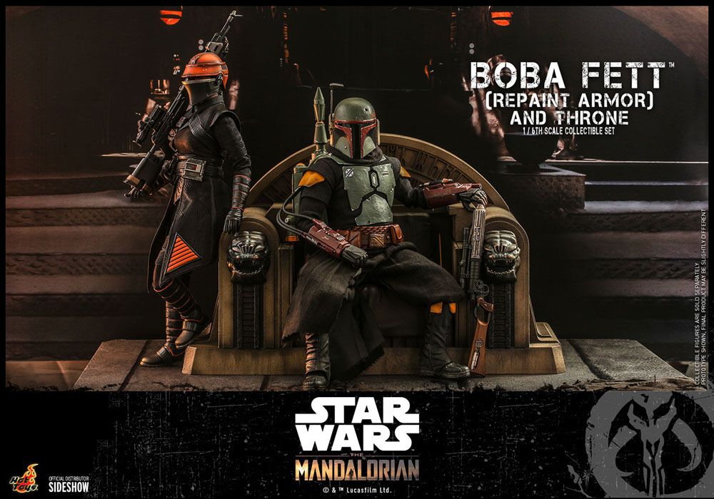 HOT TOYS - Star Wars The Mandalorian 1:6 Action Doll Boba Fett (Repaint Armor) and Thrones TMS056