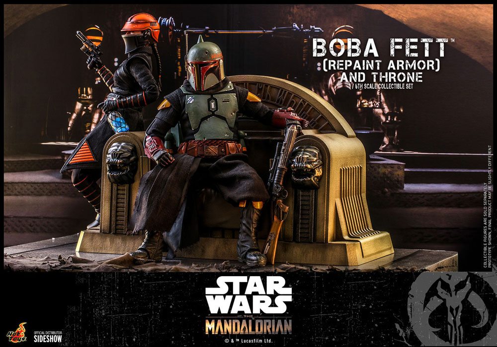 HOT TOYS - Star Wars The Mandalorian 1:6 Action Doll Boba Fett (Repaint Armor) and Thrones TMS056