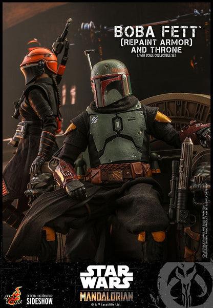 HOT TOYS - Star Wars The Mandalorian 1:6 Action Doll Boba Fett (Repaint Armor) and Thrones TMS056