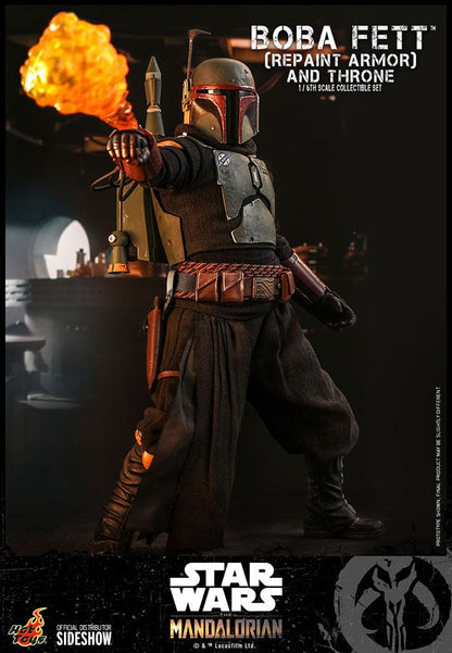 HOT TOYS - Star Wars The Mandalorian 1:6 Action Doll Boba Fett (Repaint Armor) and Thrones TMS056