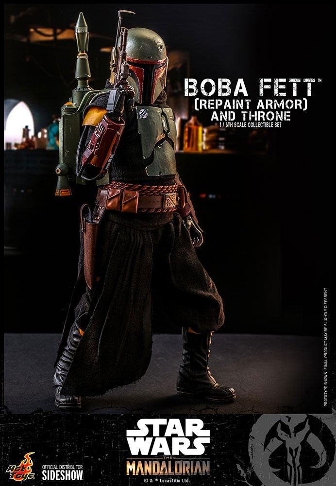 HOT TOYS - Star Wars The Mandalorian 1:6 Action Doll Boba Fett (Repaint Armor) and Thrones TMS056