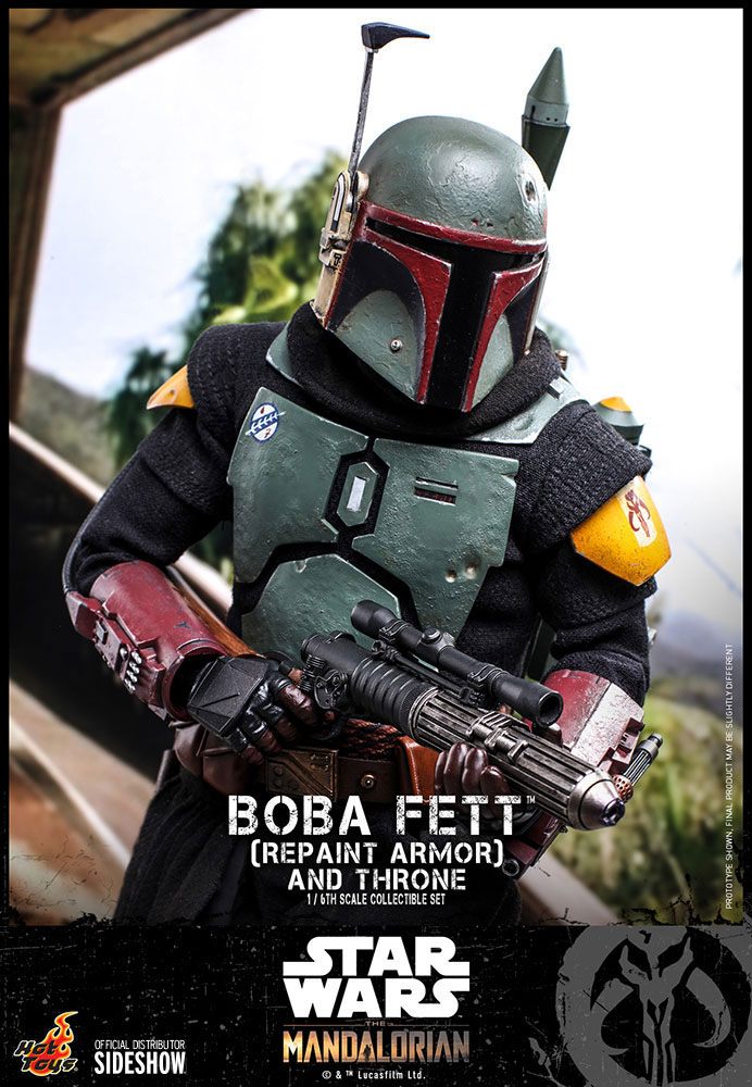 HOT TOYS - Star Wars The Mandalorian 1:6 Action Doll Boba Fett (Repaint Armor) and Thrones TMS056