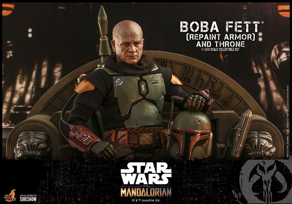 HOT TOYS - Star Wars The Mandalorian 1:6 Action Doll Boba Fett (Repaint Armor) and Thrones TMS056