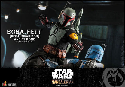 HOT TOYS - Star Wars The Mandalorian 1:6 Action Doll Boba Fett (Repaint Armor) and Thrones TMS056