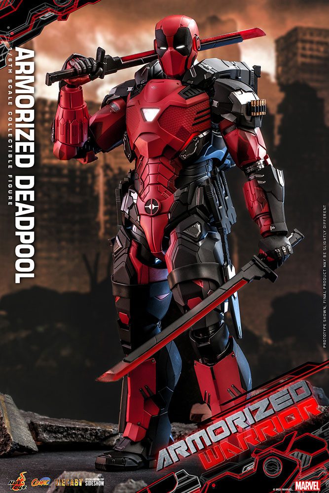 HOT TOYS - Marvel - Comic Masterpiece 1:6 Action Doll Armorized Deadpool CMS09 - D42