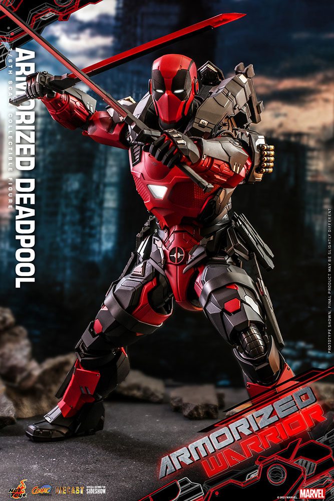 HOT TOYS - Marvel - Comic Masterpiece 1:6 Action Doll Armorized Deadpool CMS09 - D42