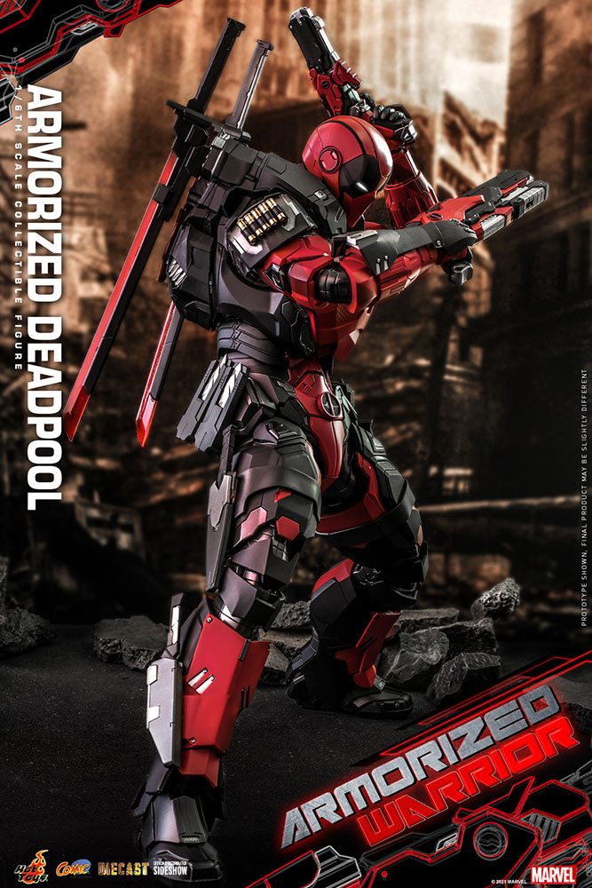 HOT TOYS - Marvel - Comic Masterpiece 1:6 Action Doll Armorized Deadpool CMS09 - D42