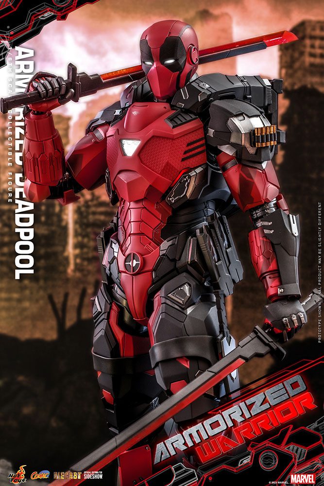 HOT TOYS - Marvel - Comic Masterpiece 1:6 Action Doll Armorized Deadpool CMS09 - D42