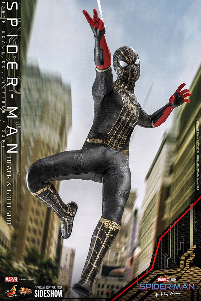 HOT TOYS - Marvel - Spider-Man No Way Home  Spider-Man (Black & Gold Suit) MMS604