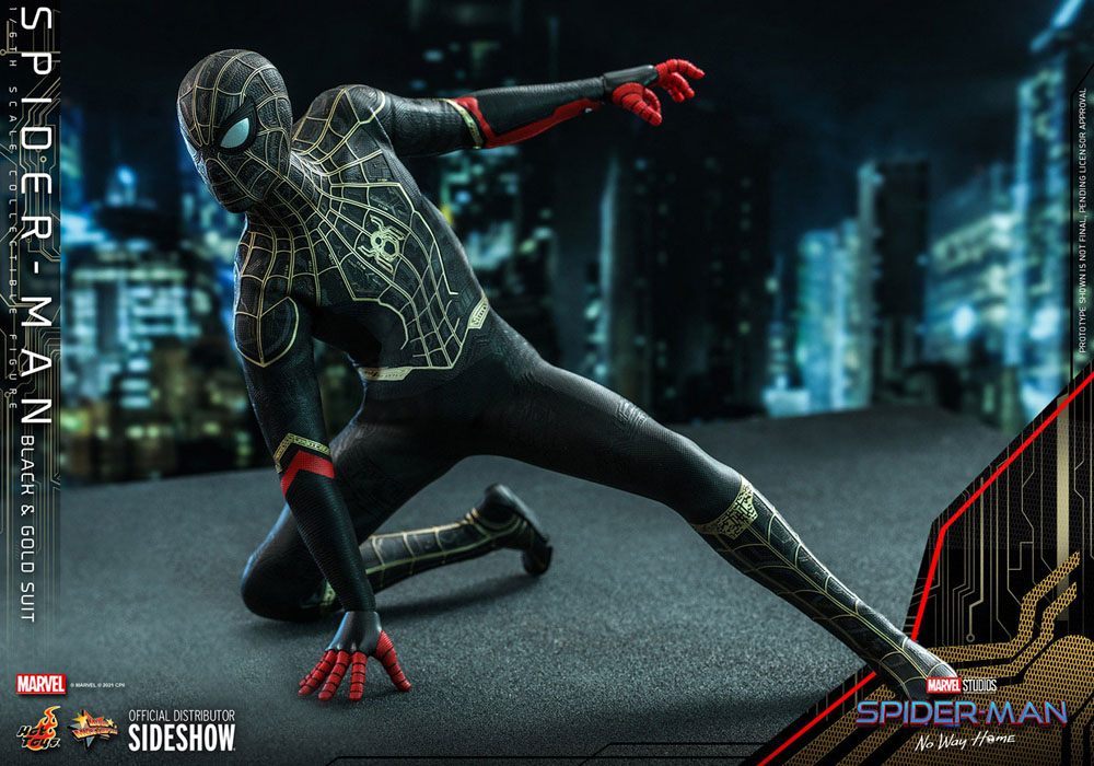 HOT TOYS - Marvel - Spider-Man No Way Home  Spider-Man (Black & Gold Suit) MMS604