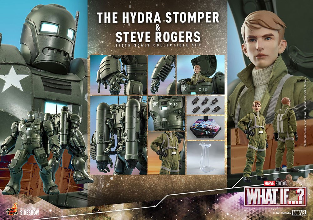 HOT TOYS - Marvel - What If...? 1:6 Action Doll Steve Rogers & The Hydra Stomper  TMS060