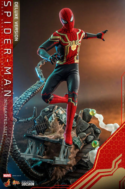 HOT TOYS - Marvel - Spider-Man Far from Home Movie Masterpiece 1:6 Action Doll Spider-Man (Integrated Suit) DeLuxe Ver MMS624