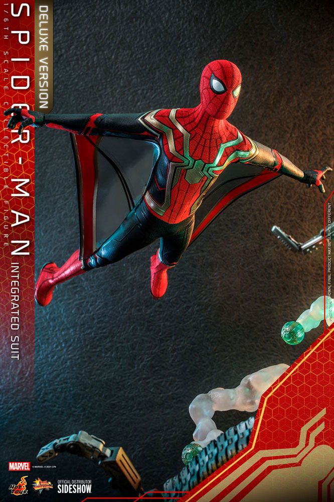 HOT TOYS - Marvel - Spider-Man Far from Home Movie Masterpiece 1:6 Action Doll Spider-Man (Integrated Suit) DeLuxe Ver MMS624