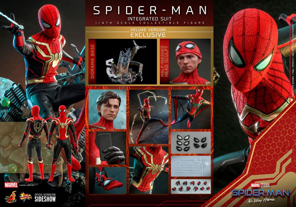 HOT TOYS - Marvel - Spider-Man Far from Home Movie Masterpiece 1:6 Action Doll Spider-Man (Integrated Suit) DeLuxe Ver MMS624