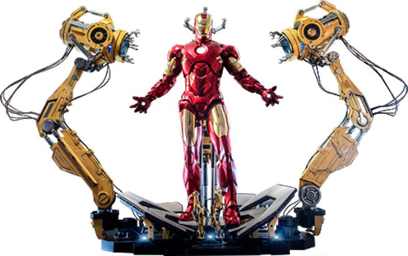 HOT TOYS - Marvel - Iron Man 2 1:4 Action Doll Iron Man Mark IV with Suit-Up Gantry