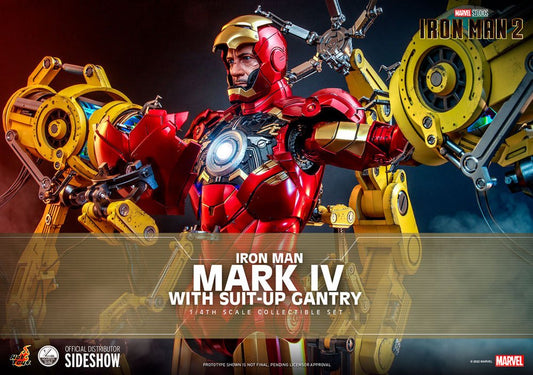 HOT TOYS - Marvel - Iron Man 2 1:4 Action Doll Iron Man Mark IV with Suit-Up Gantry