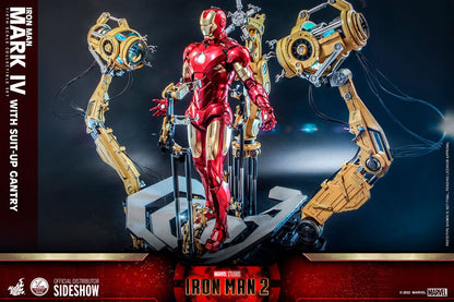 HOT TOYS - Marvel - Iron Man 2 1:4 Action Doll Iron Man Mark IV with Suit-Up Gantry