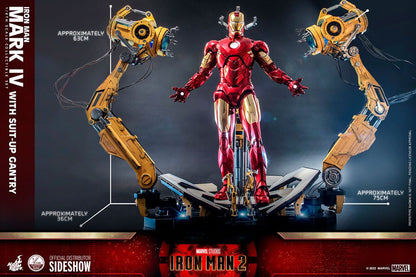 HOT TOYS - Marvel - Iron Man 2 1:4 Action Doll Iron Man Mark IV with Suit-Up Gantry