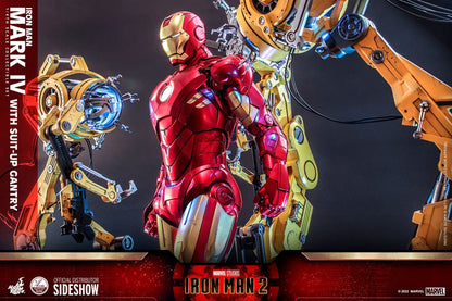 HOT TOYS - Marvel - Iron Man 2 1:4 Action Doll Iron Man Mark IV with Suit-Up Gantry