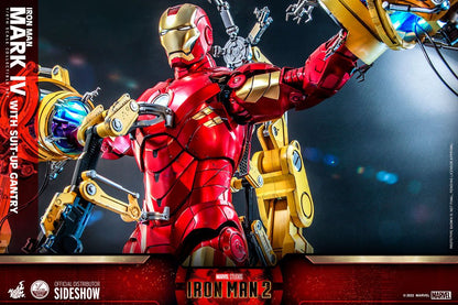 HOT TOYS - Marvel - Iron Man 2 1:4 Action Doll Iron Man Mark IV with Suit-Up Gantry