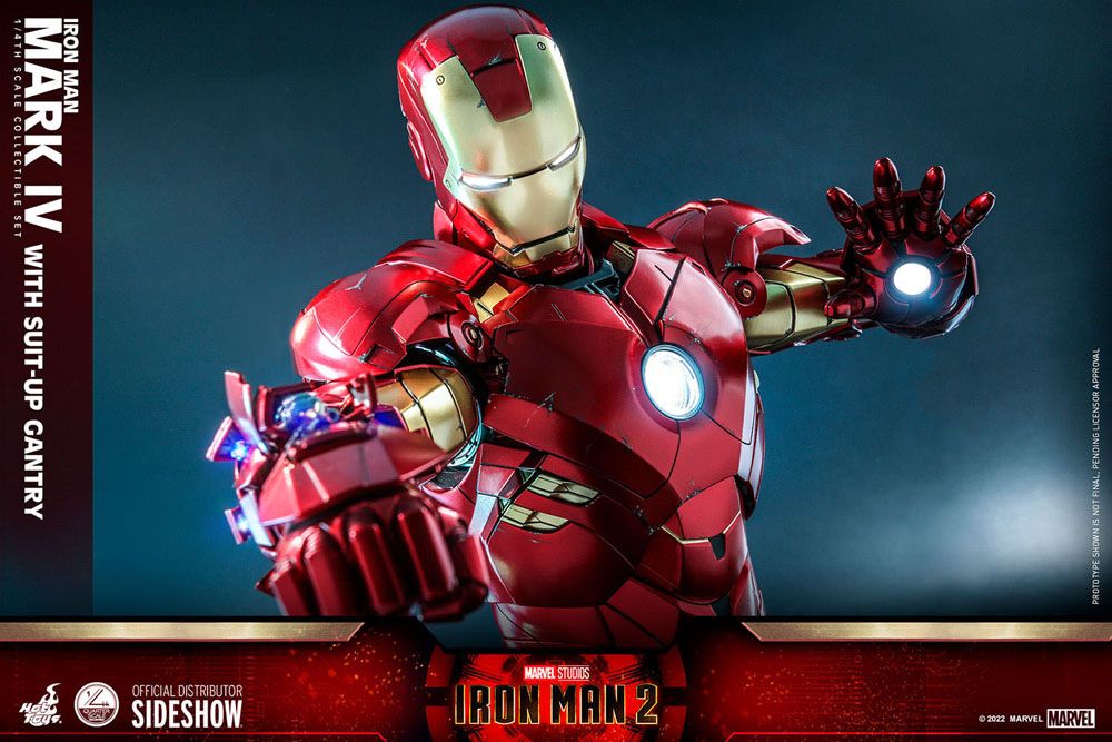 HOT TOYS - Marvel - Iron Man 2 1:4 Action Doll Iron Man Mark IV with Suit-Up Gantry