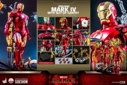 HOT TOYS - Marvel - Iron Man 2 1:4 Action Doll Iron Man Mark IV with Suit-Up Gantry