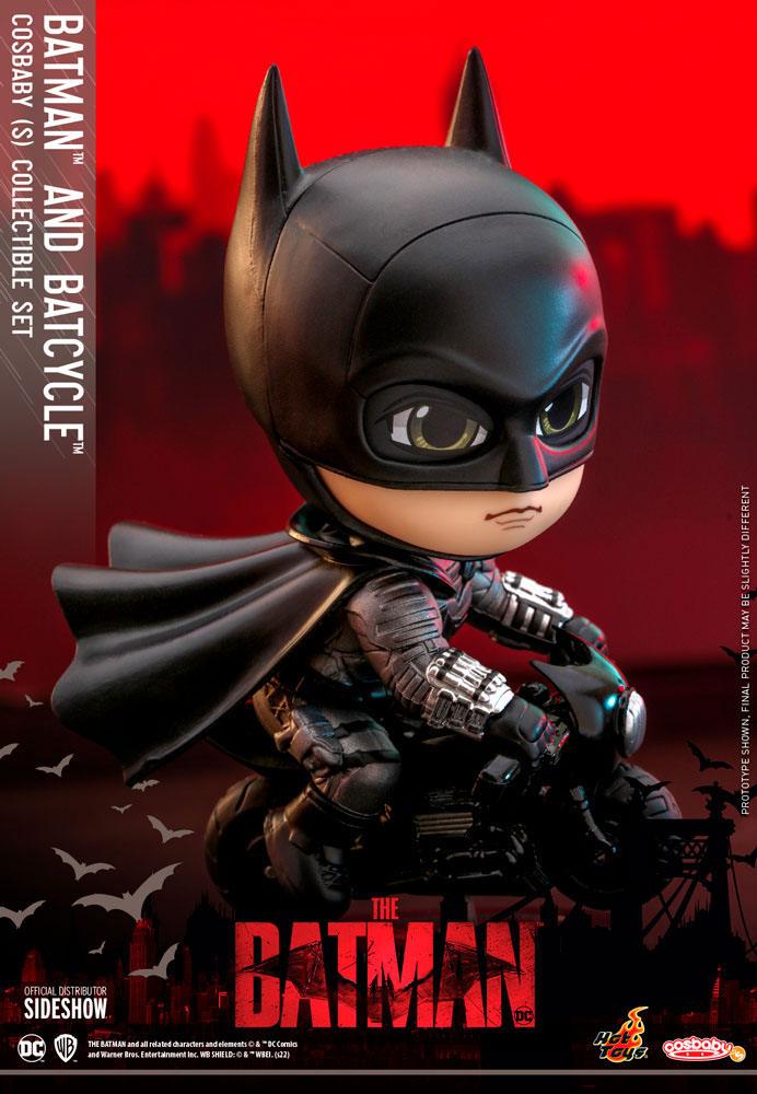 HOT TOYS - Dc Comics - The Batman Cosbaby Mini Figure Set Batman & Batcycle