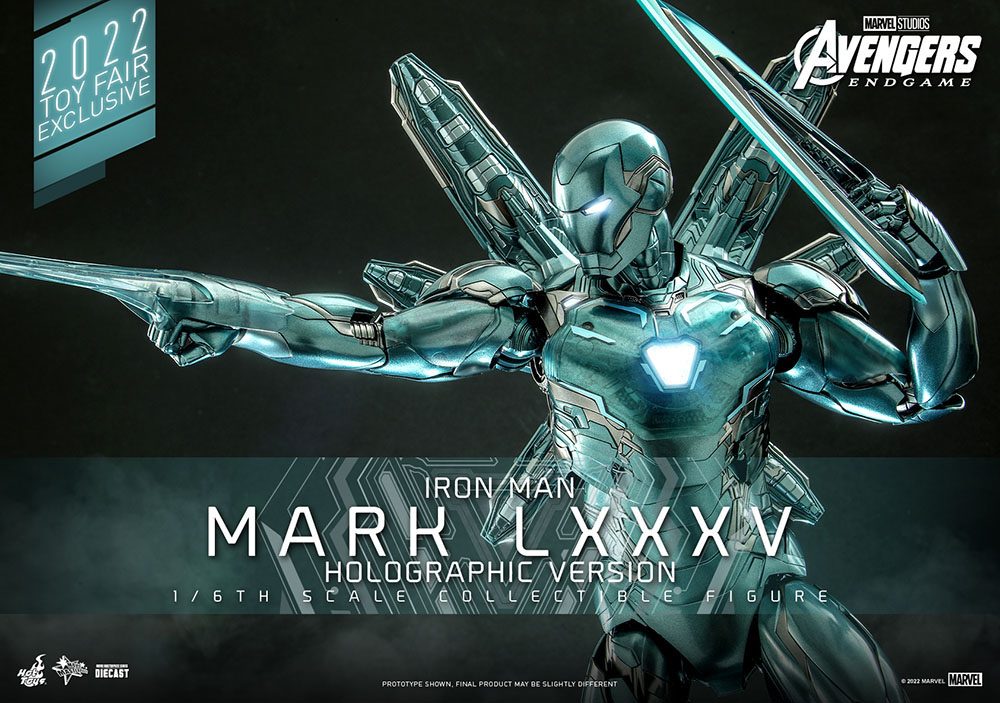 HOT TOYS - Marvel - Avengers Endgame Die Cast 1:6 Action Doll Iron Man Mark LXXXV (Holographic Ver) 2022 Toy Fair EXCLUSIVE