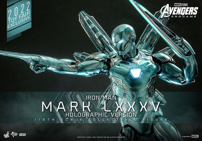 HOT TOYS - Marvel - Avengers Endgame Die Cast 1:6 Action Doll Iron Man Mark LXXXV (Holographic Ver) 2022 Toy Fair EXCLUSIVE