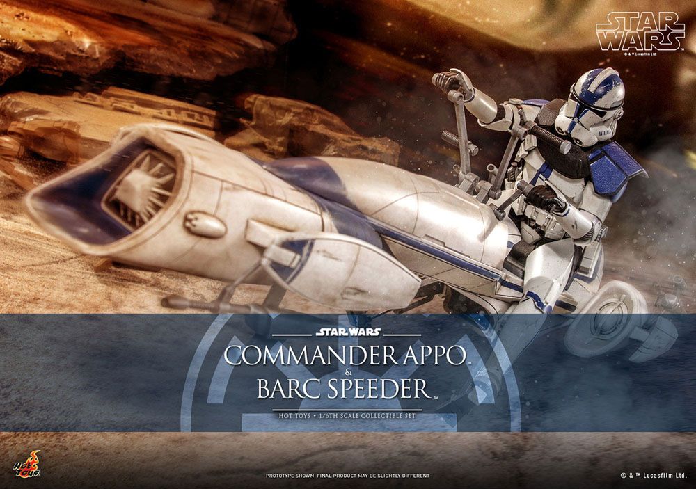 HOT TOYS - Star Wars The Clone Wars 1:6 Action Doll Commander Appo & Barc Speeder