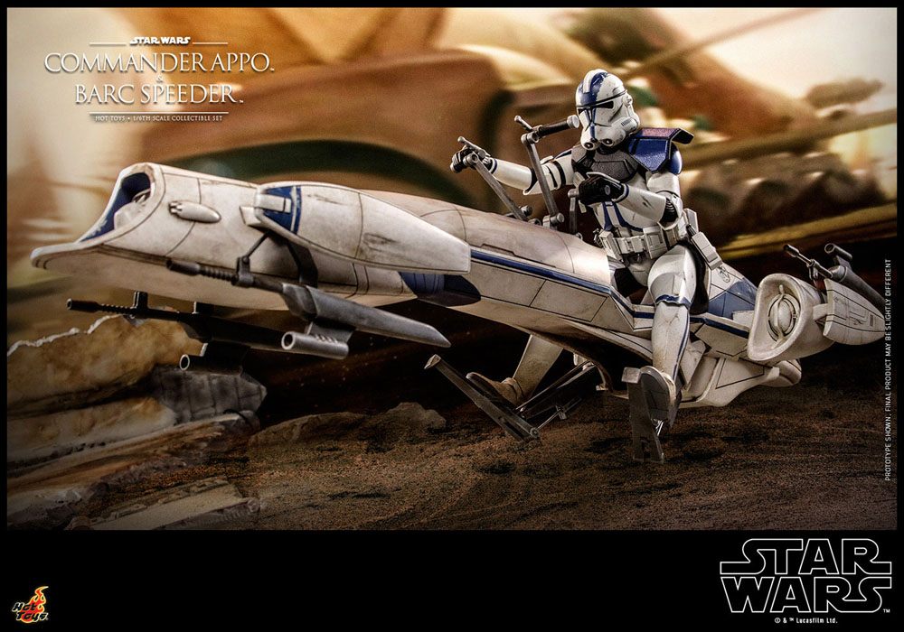 HOT TOYS - Star Wars The Clone Wars 1:6 Action Doll Commander Appo & Barc Speeder