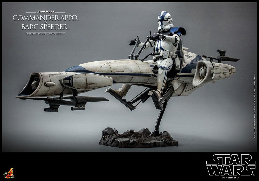 HOT TOYS - Star Wars The Clone Wars 1:6 Action Doll Commander Appo & Barc Speeder