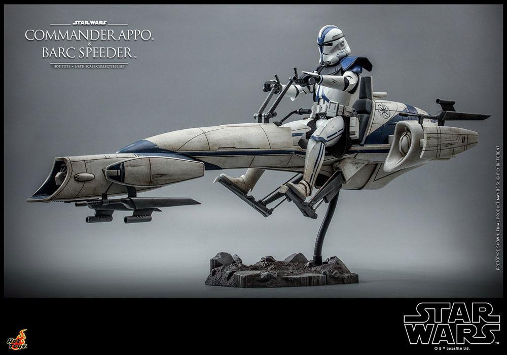 HOT TOYS - Star Wars The Clone Wars 1:6 Action Doll Commander Appo & Barc Speeder