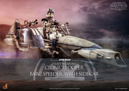 HOT TOYS - Star Wars The Clone Wars  Heavy Weapons Clone Trooper & BARC Speeder with Sidecar