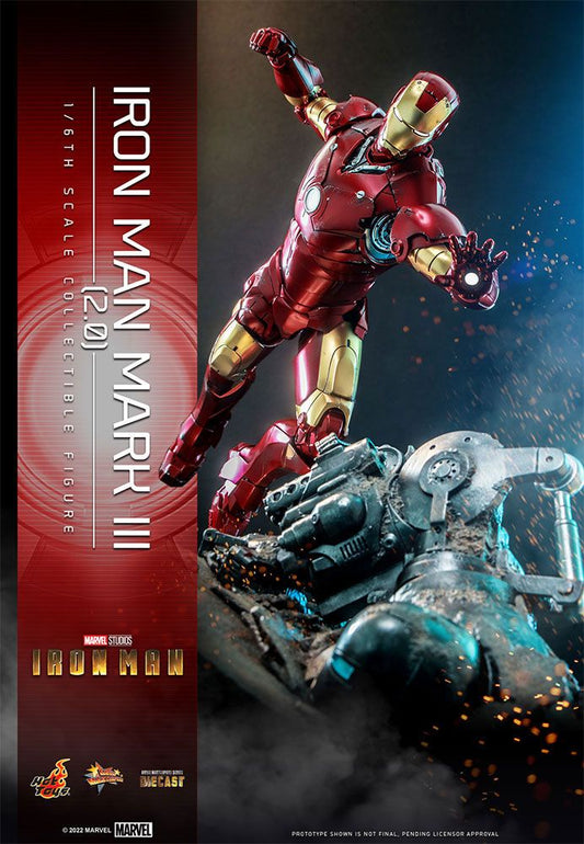 HOT TOYS - Marvel - Iron Man Movie Masterpiece Series Diecast Action Figure 1/6 Iron Man Mark III (2.0)