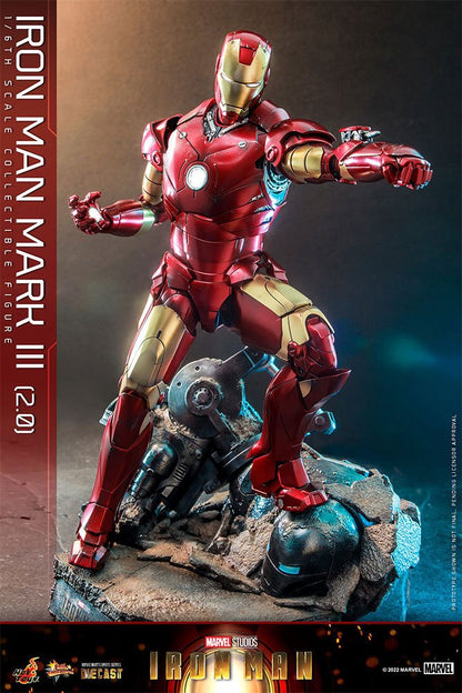 HOT TOYS - Marvel - Iron Man Movie Masterpiece Series Diecast Action Figure 1/6 Iron Man Mark III (2.0)