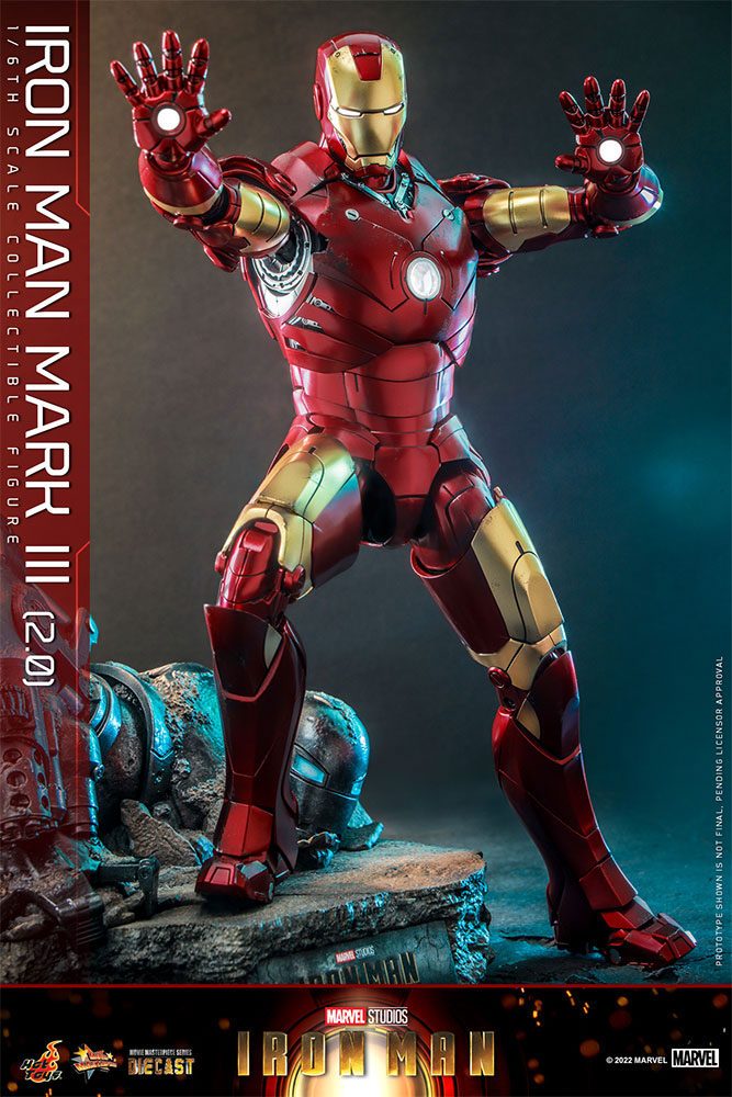 HOT TOYS - Marvel - Iron Man Movie Masterpiece Series Diecast Action Figure 1/6 Iron Man Mark III (2.0)