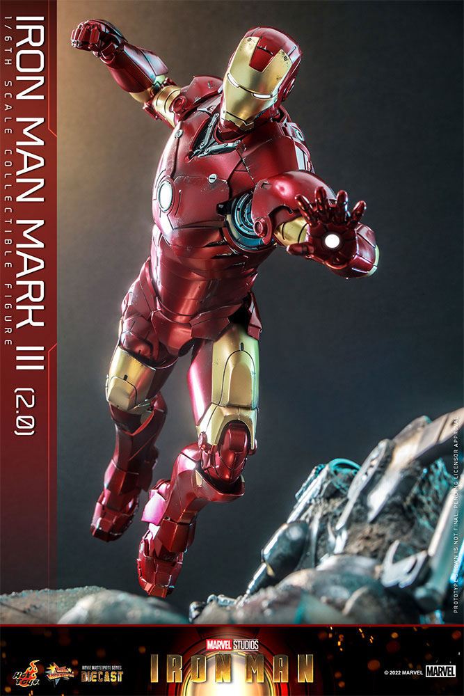 HOT TOYS - Marvel - Iron Man Movie Masterpiece Series Diecast Action Figure 1/6 Iron Man Mark III (2.0)