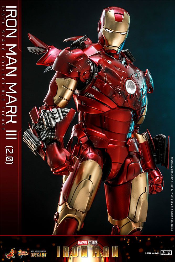 HOT TOYS - Marvel - Iron Man Movie Masterpiece Series Diecast Action Figure 1/6 Iron Man Mark III (2.0)